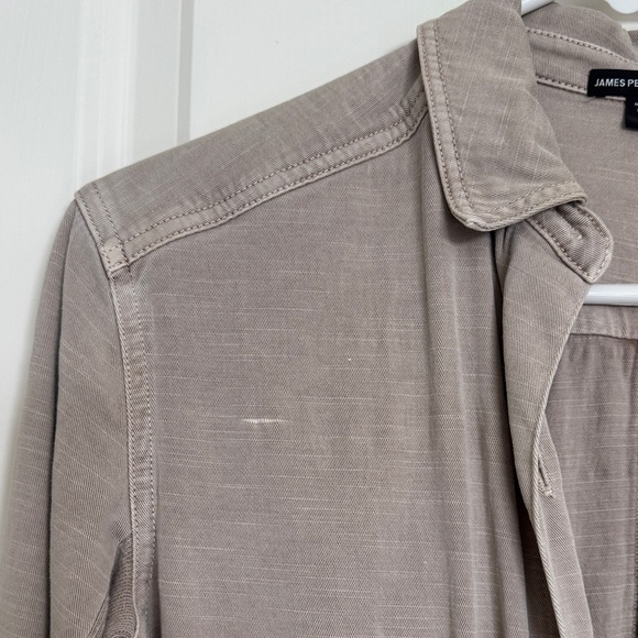 James Perse Taupe Button-Front Jumpsuit - Picture 6 of 12